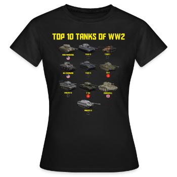 Top 10 Tanks von Militärtanks des Zweiten Weltkrie - Frauen T-Shirt - Schwarz - Vorne - AI Model Female 172 dark (172cm)