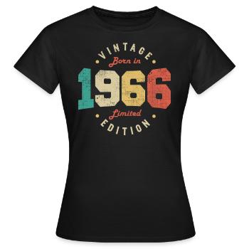 Jahrgang 1966 Original 1966 Retro Jubiläum 1966 - Frauen T-Shirt - Schwarz - Vorne - AI Model Female 172 dark (172cm)