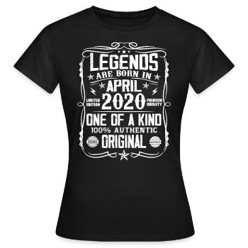 Legends Were Born In April 2020 - Gift 2020 - Women's T-Shirt - black - Front - AI Model Female 172 dark (172cm)