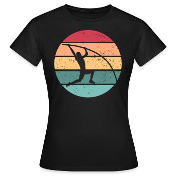 Stabhochsprung Retro Stabhochsprung Stabhochsprung - Frauen T-Shirt - Schwarz - Vorne - AI Model Female 172 dark (172cm)