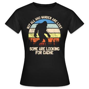 Nicht jeder, der wandert, ist verloren. Retro-Geoc - Frauen T-Shirt - Schwarz - Vorne - AI Model Female 172 dark (172cm)