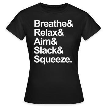 MESSING. Akronym für Grundlagen des Militärschieße - Frauen T-Shirt - Schwarz - Vorne - AI Model Female 172 dark (172cm)