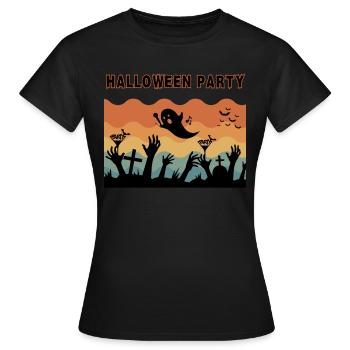 Fête d’Halloween au cimetière. - T-shirt Femme - noir - Devant - AI Model Female 172 dark (172cm)