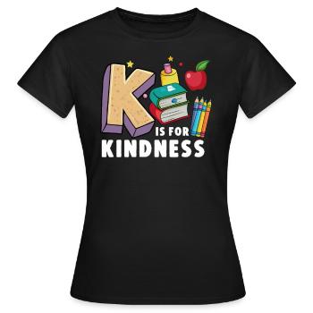 K est l’abréviation de convivialité. Arrêtez l’intimidation. F - T-shirt Femme - noir - Devant - AI Model Female 172 dark (172cm)