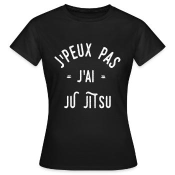 J’peux pas j’ai ju-jitsu - T-shirt Femme - noir - Devant - AI Model Female 172 dark (172cm)