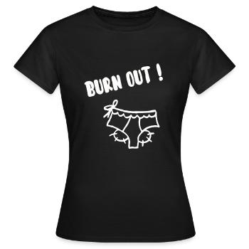 Ausbrennen! - Frauen T-Shirt - Schwarz - Vorne - AI Model Female 172 dark (172cm)