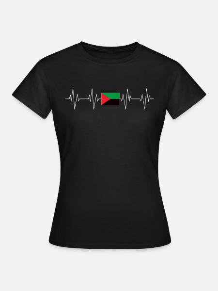 Heartbeat Flagge Martinique - Frauen T-Shirt - Schwarz