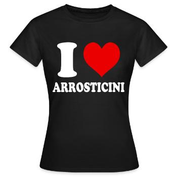 I Love Arrosticini Funny Witty Heart - Women's T-Shirt - black - Front - AI Model Female 172 dark (172cm)