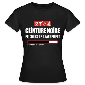 Karate - ceinture noire - T-shirt Femme - noir - Devant - AI Model Female 172 dark (172cm)