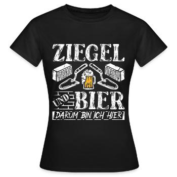 Ziegel und Bier für Handwerker Bauarbeiter Maurer - Frauen T-Shirt - Schwarz - Vorne - AI Model Female 172 dark (172cm)