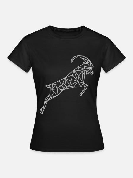Signe géométrique du zodiaque Capricorne - T-shirt Femme - noir