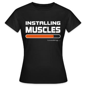Installer des muscles Installer Muscle Gift - T-shirt Femme - noir - Devant - AI Model Female 172 dark (172cm)