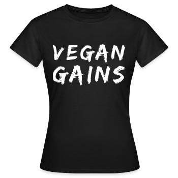 Gains végétaliens - T-shirt Femme - noir - Devant - AI Model Female 172 dark (172cm)