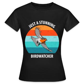 Bird Watching Bird Watching Birding Bird - Women's T-Shirt - black - Front - AI Model Female 172 dark (172cm)
