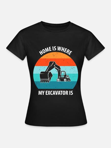 Bagger Baggerfahrer Baggerwagen - Frauen T-Shirt - Schwarz