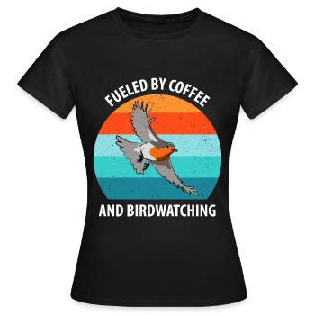 Observation des oiseaux Observation des oiseaux Observation des oiseaux - T-shirt Femme - noir - Devant - AI Model Female 172 dark (172cm)