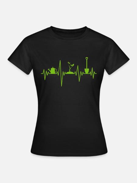 Garten Gärtner Gartenarbeit Herzschlag - Frauen T-Shirt - Schwarz
