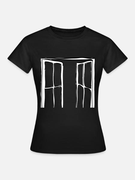 Fenster - Frauen T-Shirt - Schwarz