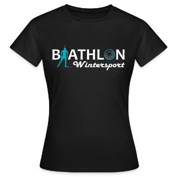 Biathlon Sport Sport Winter Sports - Women's T-Shirt - black - Front - AI Model Female 172 dark (172cm)