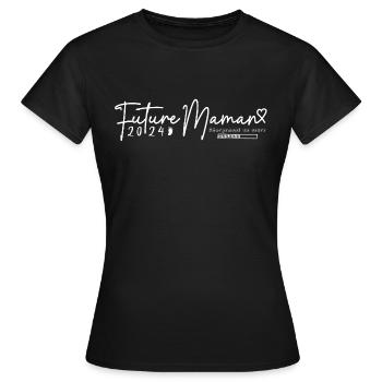 future maman - T-shirt Femme - noir - Devant - AI Model Female 172 dark (172cm)