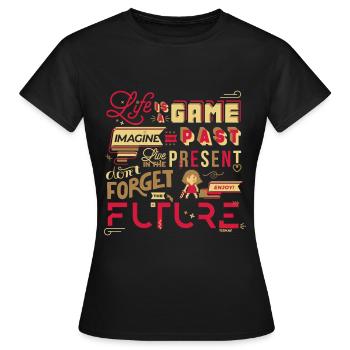 Life is a Game - Women's T-Shirt - black - Front - AI Model Female 172 dark (172cm)