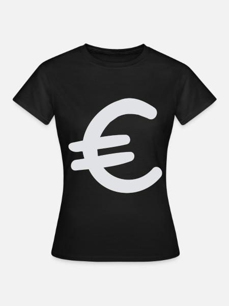 Euro Zeichen - Frauen T-Shirt - Schwarz