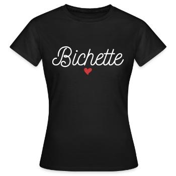 BICHETTE COEUR - T-shirt Femme - noir - Devant - AI Model Female 172 dark (172cm)