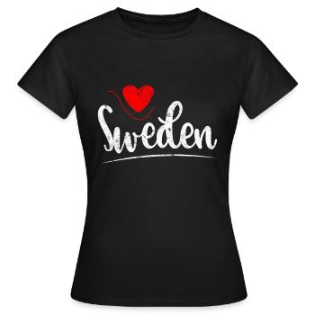 Suède coeur Suède - T-shirt Femme - noir - Devant - AI Model Female 172 dark (172cm)