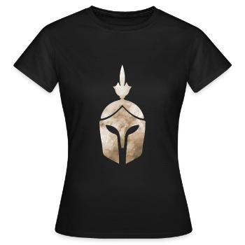 casque sparta - T-shirt Femme - noir - Devant - AI Model Female 172 dark (172cm)