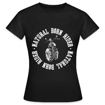 Motard motard, dire, né - T-shirt Femme - noir - Devant - AI Model Female 172 dark (172cm)