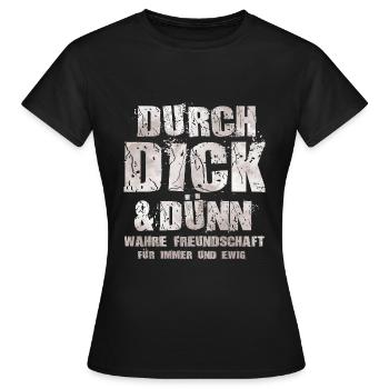 L’amitié - T-shirt Femme - noir - Devant - AI Model Female 172 dark (172cm)