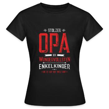 Stolzer Opa Enkelkinder - Frauen T-Shirt - Schwarz - Vorne - AI Model Female 172 dark (172cm)