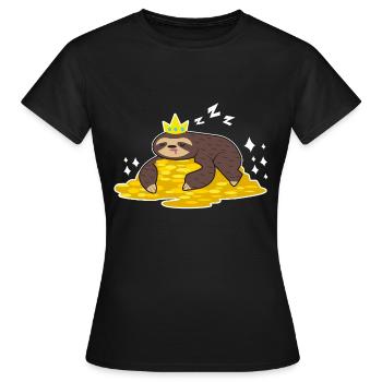Sloth Stingy Lazy Gold - T-shirt Femme - noir - Devant - AI Model Female 172 dark (172cm)