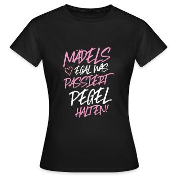 mädels egal was passiert pegel halten - Frauen T-Shirt - Schwarz - Vorne - AI Model Female 172 dark (172cm)