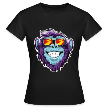 Monkey sunglasses head face - Women's T-Shirt - black - Front - AI Model Female 172 dark (172cm)
