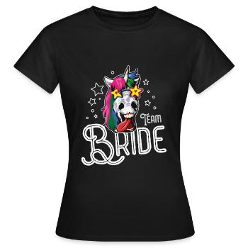 Einhorn Team Braut - Frauen T-Shirt - Schwarz - Vorne - AI Model Female 172 dark (172cm)