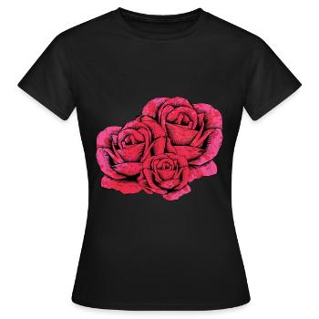 Rosen blume - Frauen T-Shirt - Schwarz - Vorne - AI Model Female 172 dark (172cm)