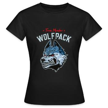 loup wolfpack team - T-shirt Femme - noir - Devant - AI Model Female 172 dark (172cm)