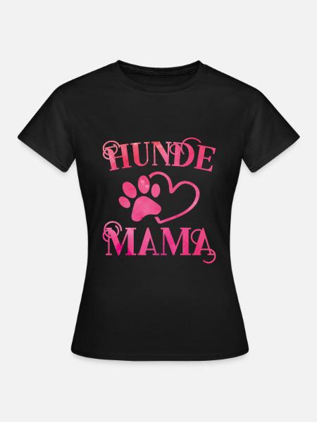 Hunde Mama Herz Hundepfote - Frauen T-Shirt - Schwarz