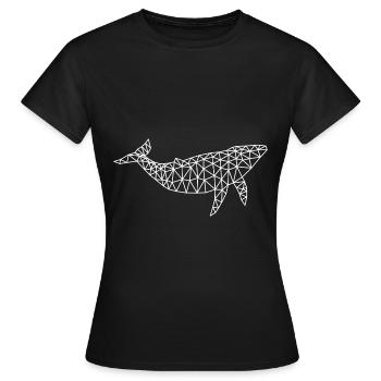polygone de baleine - T-shirt Femme - noir - Devant - AI Model Female 172 dark (172cm)