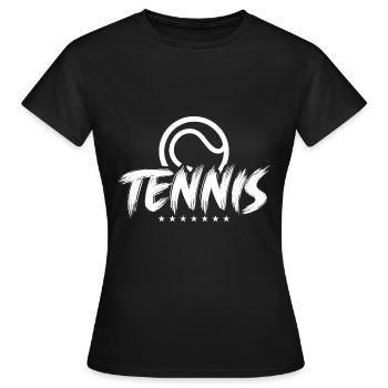 Tennis Match Sport - Frauen T-Shirt - Schwarz - Vorne - AI Model Female 172 dark (172cm)