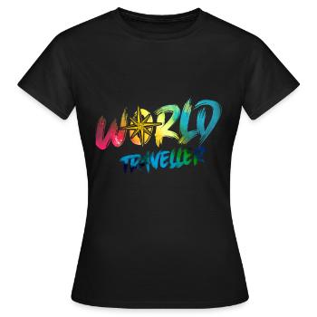 Travel Compass Travel Vacationers - Women's T-Shirt - black - Front - AI Model Female 172 dark (172cm)