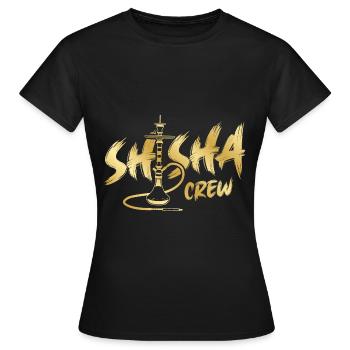 Shisha Crew Gold Fumer - T-shirt Femme - noir - Devant - AI Model Female 172 dark (172cm)