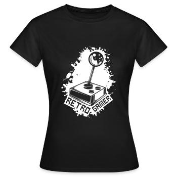 Retro Gamer Joystick - Frauen T-Shirt - Schwarz - Vorne - AI Model Female 172 dark (172cm)