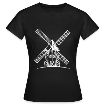 Silhouette du moulin à vent - T-shirt Femme - noir - Devant - AI Model Female 172 dark (172cm)