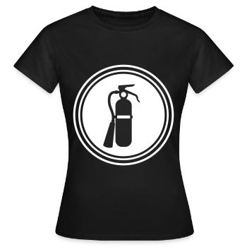 Symbole d’extincteur - T-shirt Femme - noir - Devant - AI Model Female 172 dark (172cm)