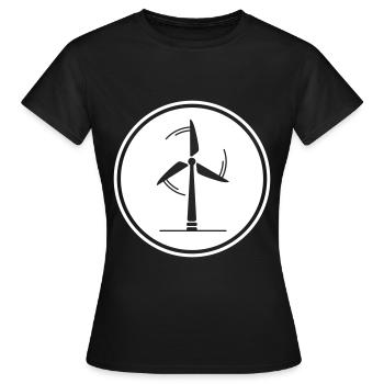 Windrad Silhouette - Frauen T-Shirt - Schwarz - Vorne - AI Model Female 172 dark (172cm)