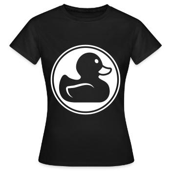 Ente Icon - Frauen T-Shirt - Schwarz - Vorne - AI Model Female 172 dark (172cm)
