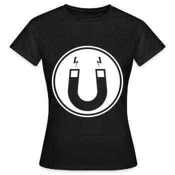 Hufeisen magnet - Frauen T-Shirt - Schwarz - Vorne - AI Model Female 172 dark (172cm)