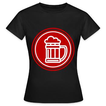 Icône de l’icône de la bière - T-shirt Femme - noir - Devant - AI Model Female 172 dark (172cm)